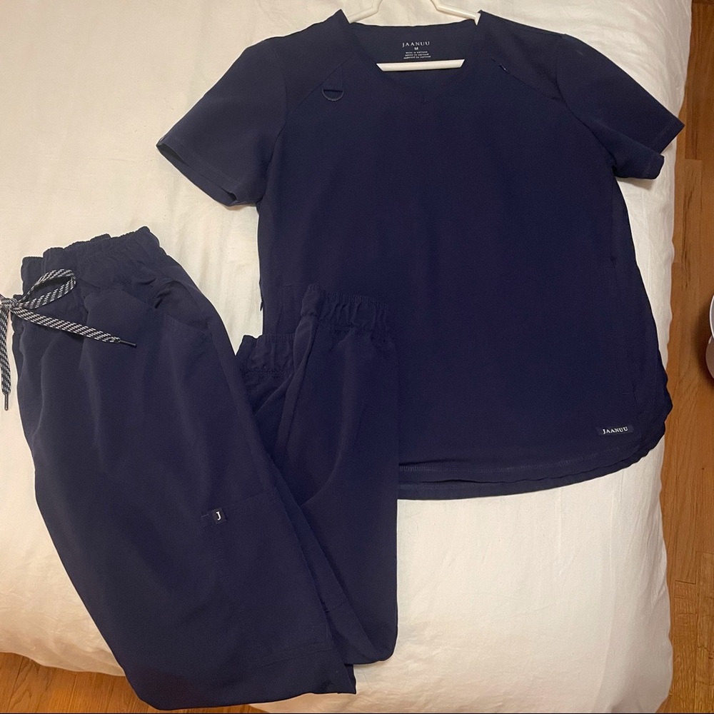 Jaanu Navy Mesh enhanced Jogger Pant and Top SET